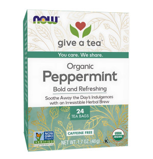 NOW Foods Peppermint Organic Tea 24 ct. 48g