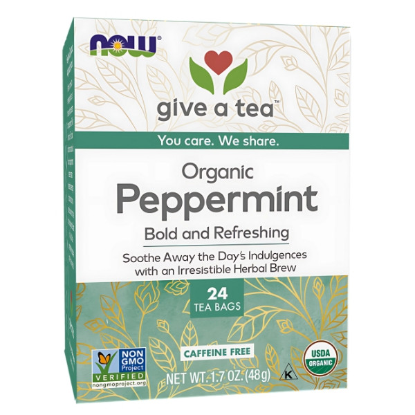 NOW Foods Peppermint Organic Tea 24 ct. 48g
