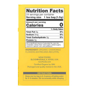 Zusammensetzung NOW Foods Bio-Kamillentee 24 stk. 36g