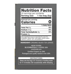 Zusammensetzung NOW Foods Bio-Schwarztee 24 stk. 48g