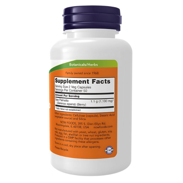 Skład produktu NOW Foods Jagody Palmy Sabałowej 550mg 100 kaps. Vege