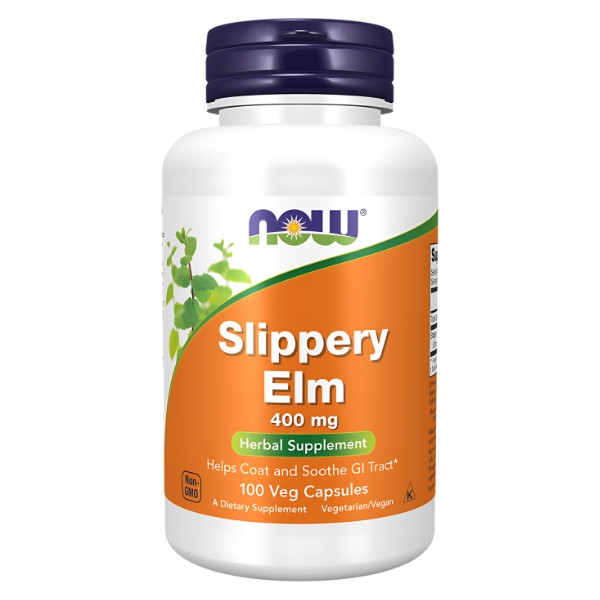 NOW Foods Wiąz Czerwony (Slippery Elm) 400mg 100 kaps. Vege