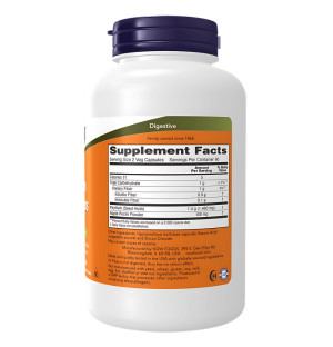 Product composition NOW Foods Psyllium Husk 700mg 180 caps. Vege