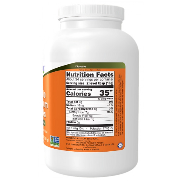 Product composition NOW Foods Whole Psyllium Husks 340g