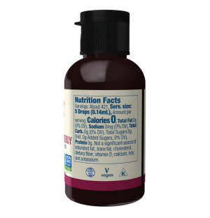 Product composition NOW Foods BetterStevia Liquid 59ml Pomegranate-Blueberry