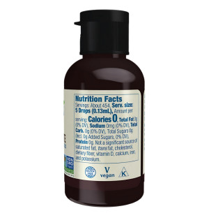 Zusammensetzung NOW Foods BetterStevia Liquid 59ml Zartbitterschokolade