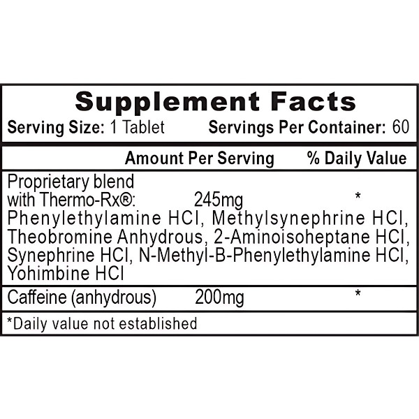 Product composition Hi-Tech Pharma Fastin 60 caps.