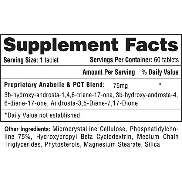 Product composition Hi-Tech Pharma Novedex XT 60 tabs.