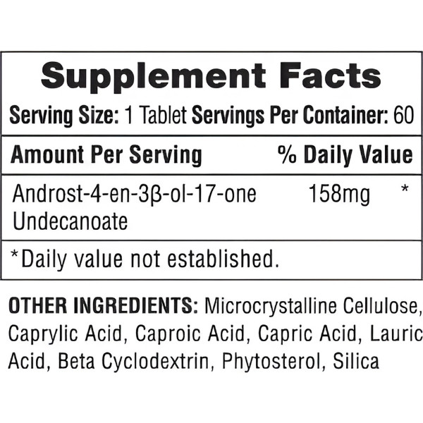 Product composition Hi-Tech Pharma Andriol 60 tabs.