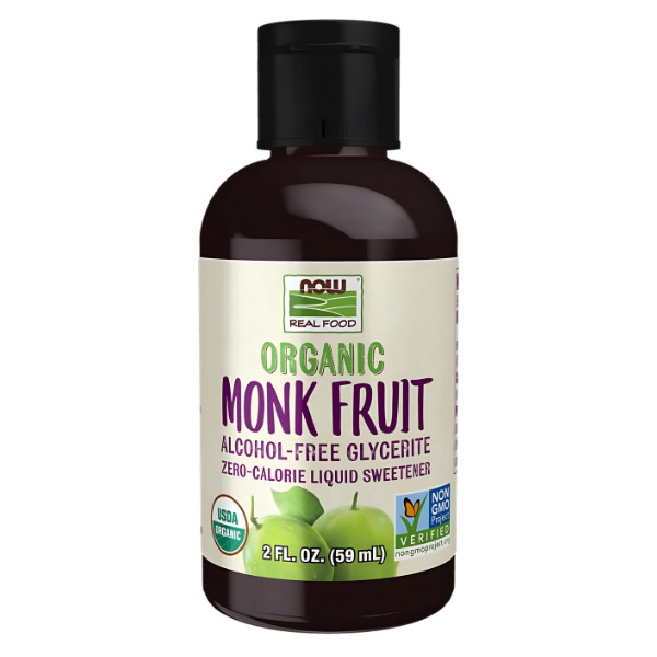 NOW Foods Monk Fruit Liquid 59 ml Organic Alcohol-Free Glycerite