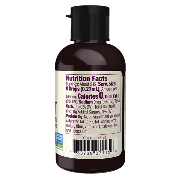 Product composition NOW Foods Monk Fruit Liquid 59 ml Organic Alcohol-Free Glycerite