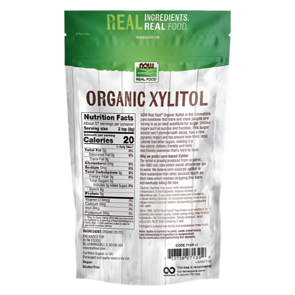 Skład produktu NOW Foods Organiczny Ksylitol 454 g