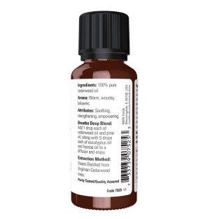 Product composition NOW Foods Cedarwood Oil 30 ml