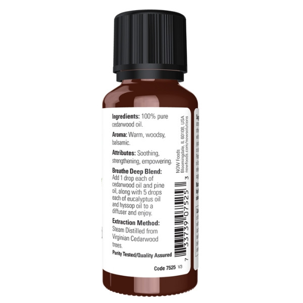 Product composition NOW Foods Cedarwood Oil 30 ml