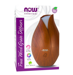 NOW Foods Ultraschall Diffusor für Ätherische Öle - Holzimitation