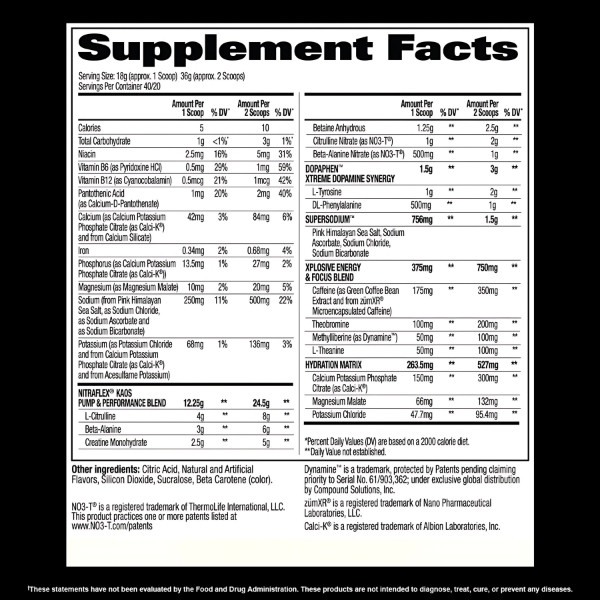 Product composition GAT Sport Nitraflex KAOS 720 g