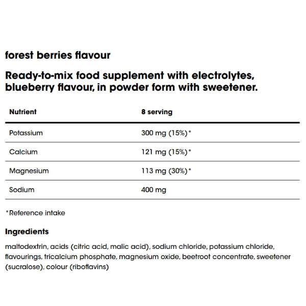 Product composition Optimum Nutrition Electrolyte Powder 264 g forest berries