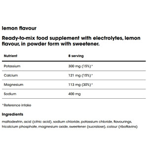 Zusammensetzung Optimum Nutrition Electrolyte Powder 264 g Zitrone