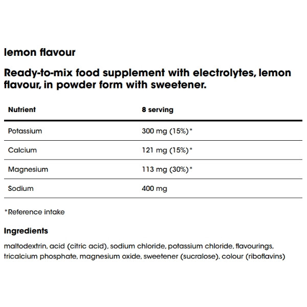 Zusammensetzung Optimum Nutrition Electrolyte Powder 264 g Zitrone