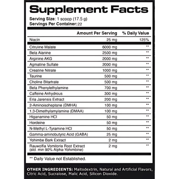 Product composition Skull Labs Angel Dust Pump 385g