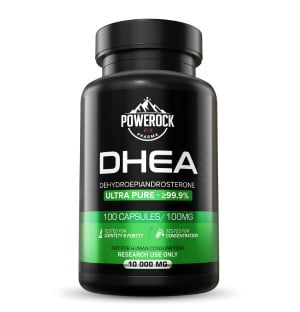 Powerock Pharma DHEA 100 kapsułek po 100 mg, ultra czystość ≥99,9%, dehydroepiandrosteron do badań