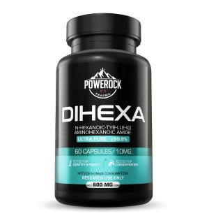 Powerock Pharma DIHEXA 60 kapsułek po 10 mg, ultra czystość ≥99,9%, n-hexanoic amide do zastosowań badawczych