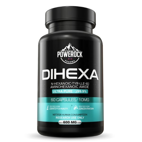 Powerock Pharma DIHEXA 60 Kapseln à 10 mg, ≥99,9% Reinheit, N-Hexanoic-Amid nur für Forschungszwecke