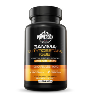Powerock Pharma Gamma-Butyrobetaine (GBB) 100 Kapseln à 10 mg, ≥99,9% Reinheit, nur für Forschungszwecke