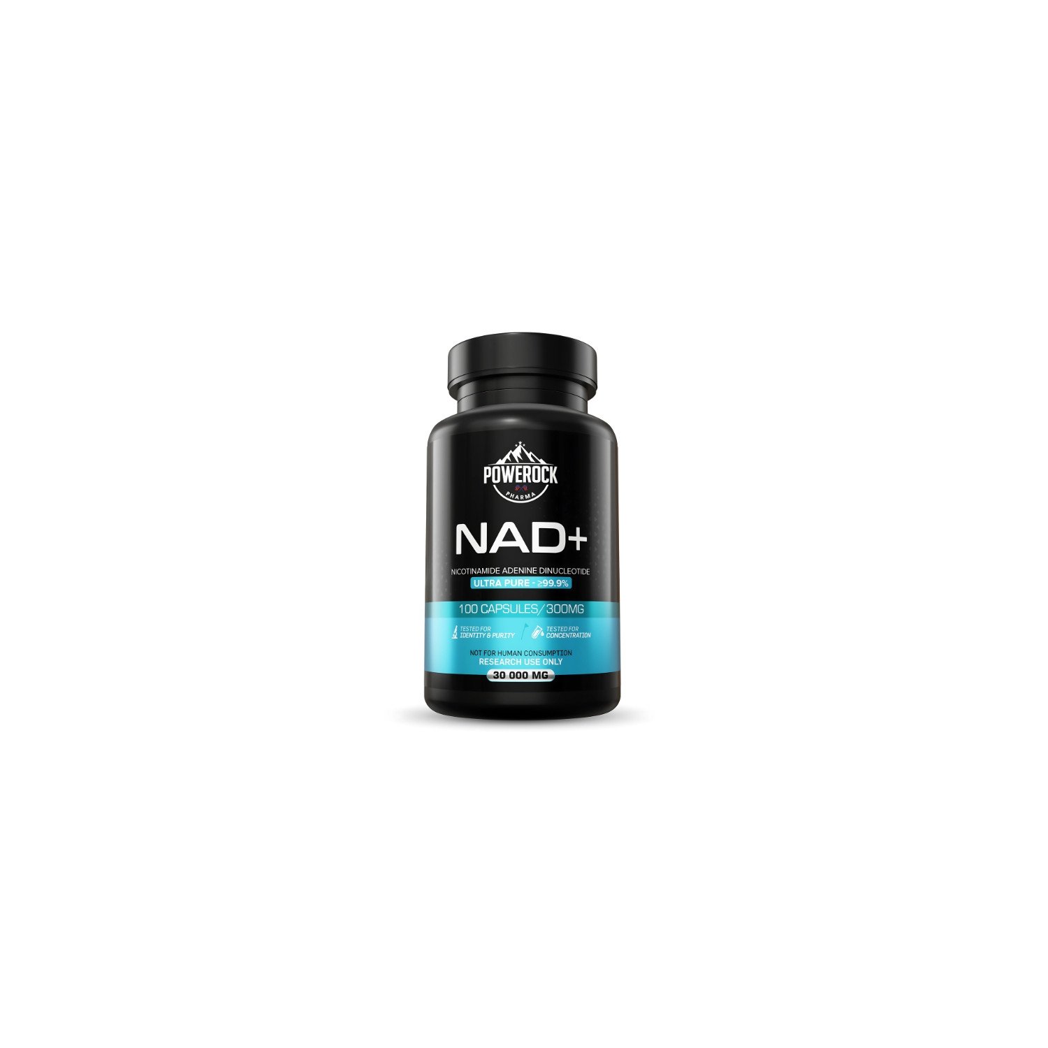 Powerock Pharma NAD+ 100 Kapseln à 300 mg, ≥99,9% Reinheit, Nicotinamid-Adenin-Dinukleotid nur für Forschungszwecke