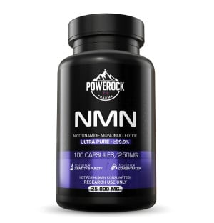 Powerock Pharma NMN 100 capsules 250 mg, ultra pure ≥99.9%, nicotinamide mononucleotide for research use