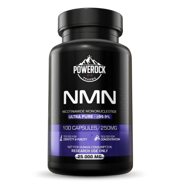 Powerock Pharma NMN 100 capsules 250 mg, ultra pure ≥99.9%, nicotinamide mononucleotide for research use
