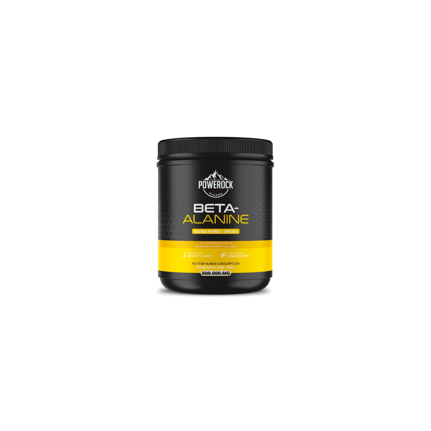 Powerock Pharma Beta-Alanine 500,000 mg, ultra pure ≥99.9%, research-use powder supplement