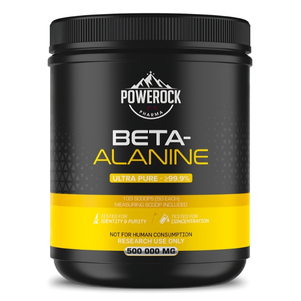 Powerock Pharma Beta-Alanine 500,000 mg, ultra pure ≥99.9%, research-use powder supplement