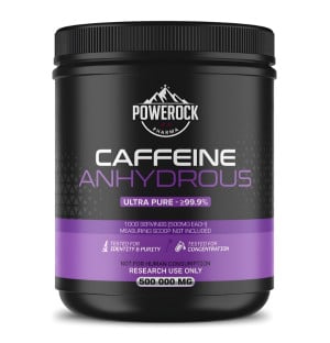 Powerock Pharma Caffeine Anhydrous 500 000 mg, ultra czystość ≥99,9%, bezwodna kofeina w proszku do badań