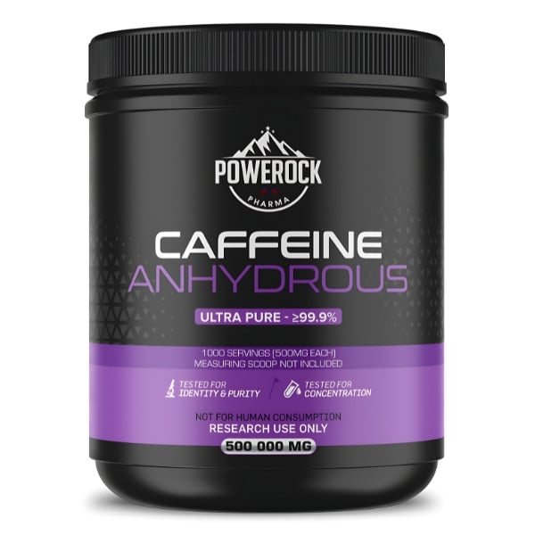 Powerock Pharma Caffeine Anhydrous 500 000 mg, ultra czystość ≥99,9%, bezwodna kofeina w proszku do badań
