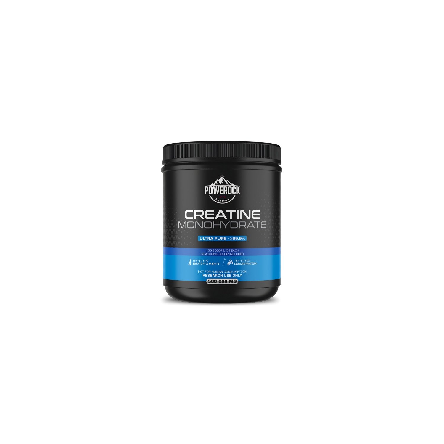 Powerock Pharma Kreatin Monohydrat 500.000 mg, ≥99,9% Reinheit, Pulver nur für Forschungszwecke