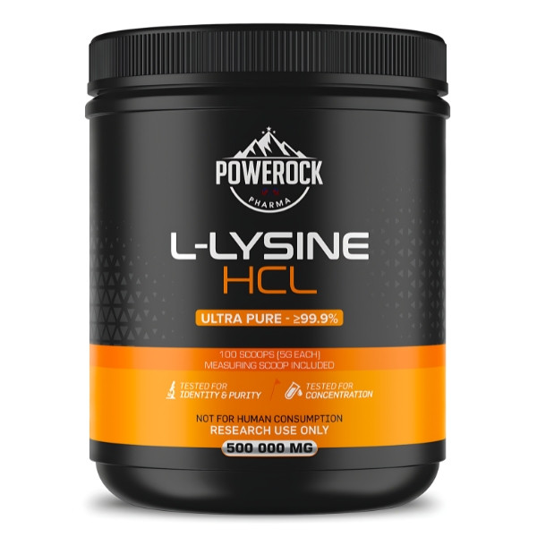 Powerock Pharma L-Lysine HCL 500 000 mg, ultra czystość ≥99,9%, chlorowodorek lizyny w proszku do badań