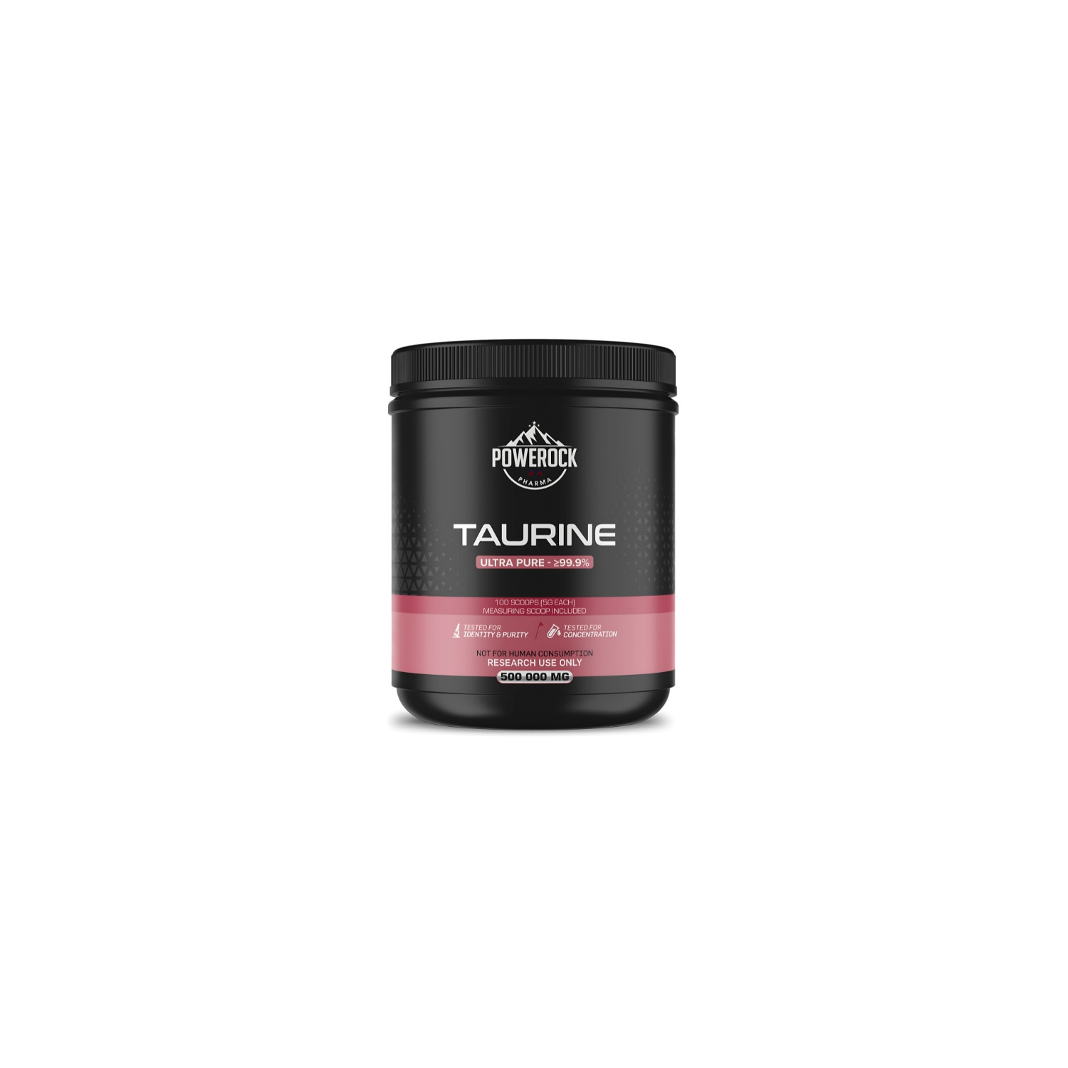 Powerock Pharma Taurin 500.000 mg – ultrareines Taurin ≥99,9 %, 100 Portionen à 5 g, nur für Forschungszwecke