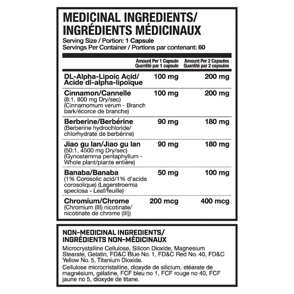 Magnum Mimic ingredients, berberine, alpha lipoic acid, chromium, cinnamon, banaba leaf, jiao gu lan, insulin mimetic