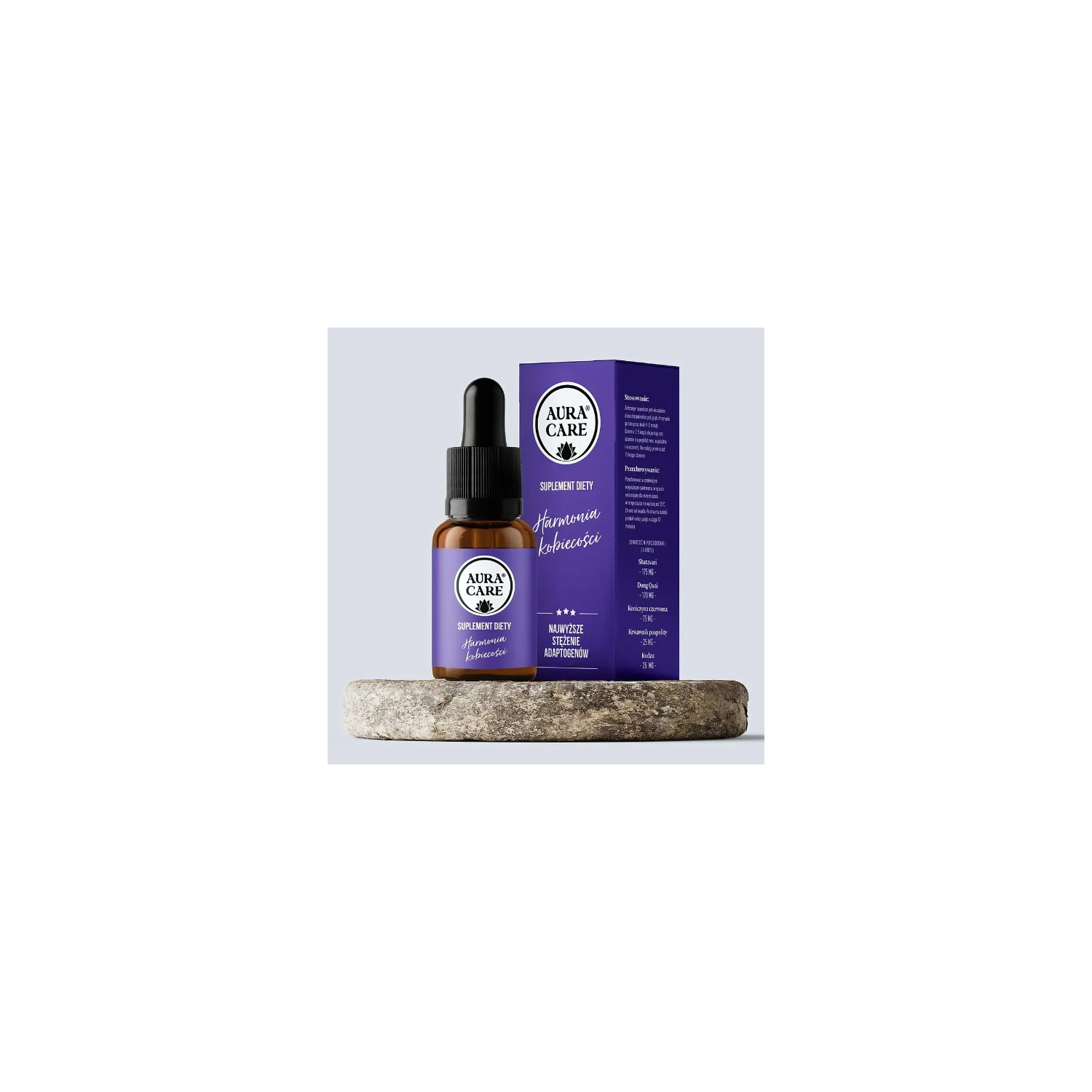 Aura Care Harmony of Womanhood 15 ml with adaptogens: shatavari, dong quai, kudzu, red clover and valerian