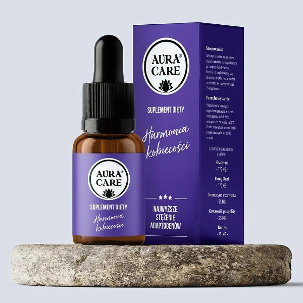 Aura Care Harmony of Womanhood 15 ml with adaptogens: shatavari, dong quai, kudzu, red clover and valerian