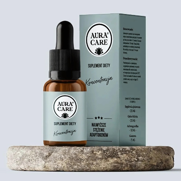 Aura Care Concentration 15 ml - dietary supplement with adaptogens to support focus and mental and physical performance
