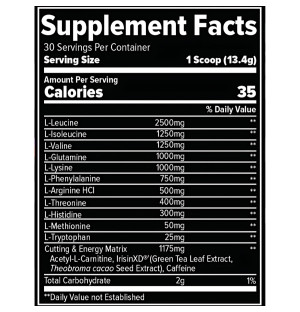 Composition FINAFLEX Redefine EAA Hardcore supplement - EAA content, energy matrix with caffeine and l-carnitine