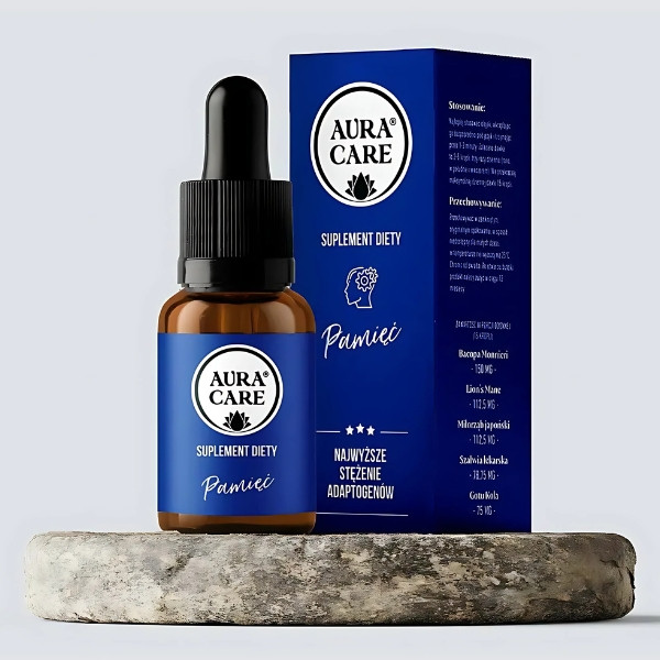 Aura Care Pamięć 15 ml – suplement diety z adaptogenami wspierający pamięć i koncentrację