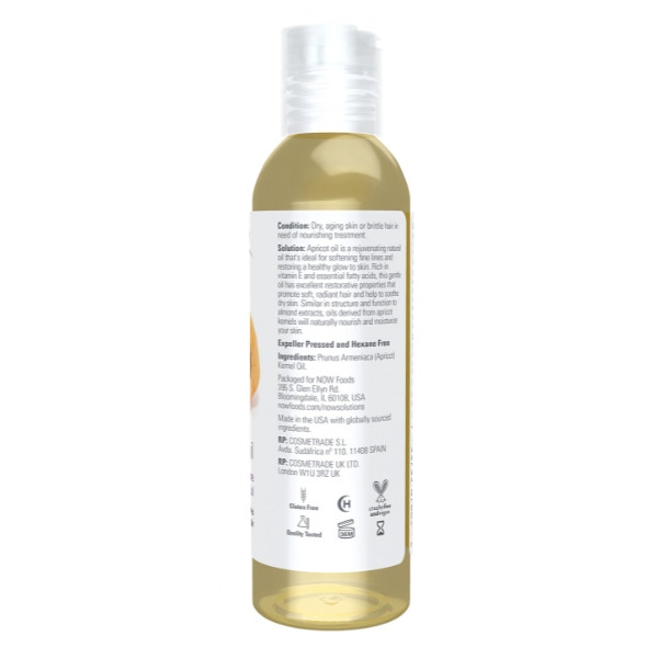 Ingredients and usage of NOW Foods Apricot Kernel Oil – pure moisturizing oil without hexane