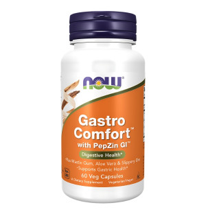 Gastro support with PepZin GI™, mastic gum, aloe vera and slippery elm. Vegan formula, 60 capsules