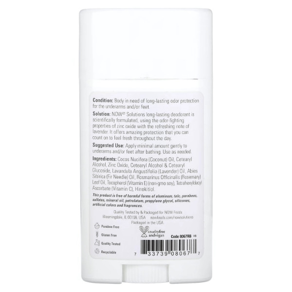 Effective deodorant with coconut oil and zinc oxide. Keeps you fresh without aluminum, parabens, or artificial additives