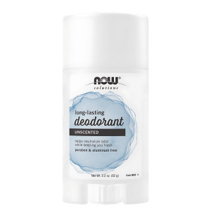 NOW Foods Long-Lasting Deodorant Unscented - natürlicher, unparfümierter Deostick ohne Aluminium und Parabene 62 g