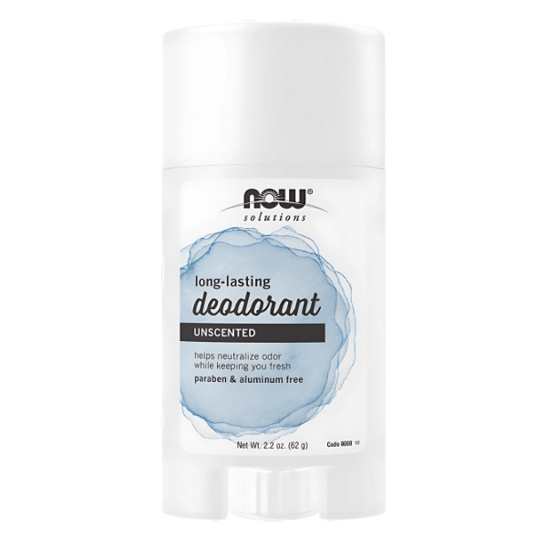 NOW Foods Long-Lasting Deodorant Unscented - natürlicher, unparfümierter Deostick ohne Aluminium und Parabene 62 g