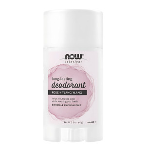 NOW Foods Long-Lasting Deodorant Rose + Ylang Ylang - natural deodorant stick with rose oil and ylang ylang 62 g